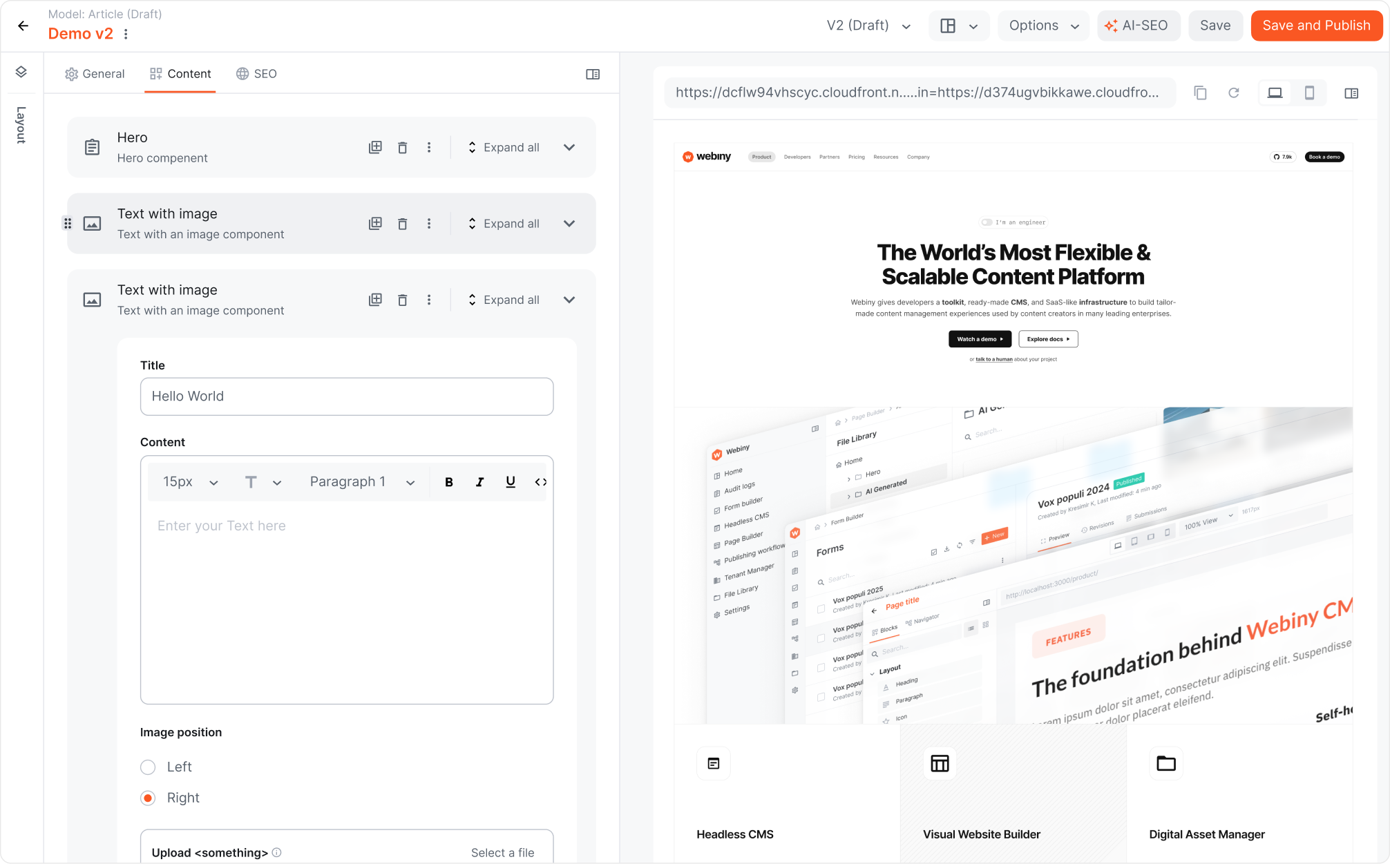Webiny Headless CMS - Live preview